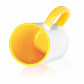Кружка цветная (ручка и внутри) желтая