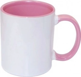 Кружка цветная (ручка и внутри) розовая