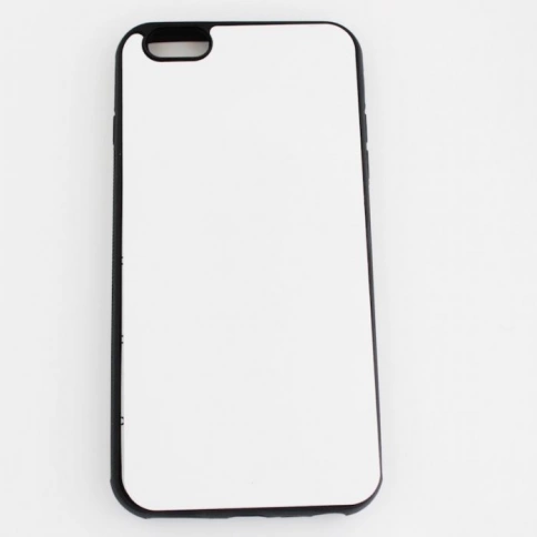 2D Чехол силиконовый для iPhone 6,6S гибкий черный со вставкой под сублимацию фото 1